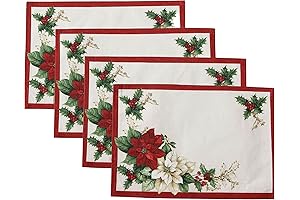 Elrene Home Fashions Poinsettias Placemats