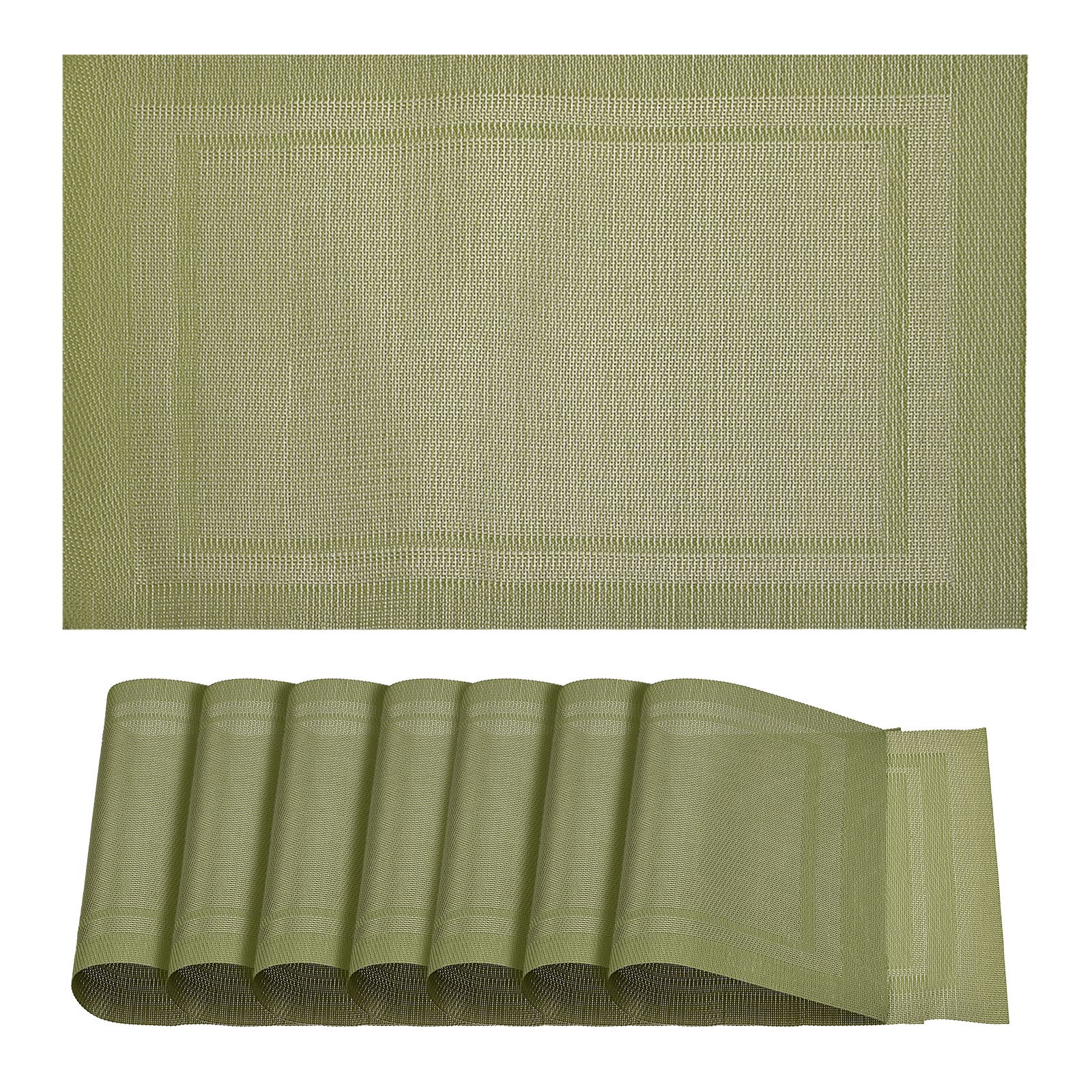 Lot De 2 Sets De Table Tissés Lavables En PVC Blanc 45,7 X 30,5 Cm - Protection Table Cuisine