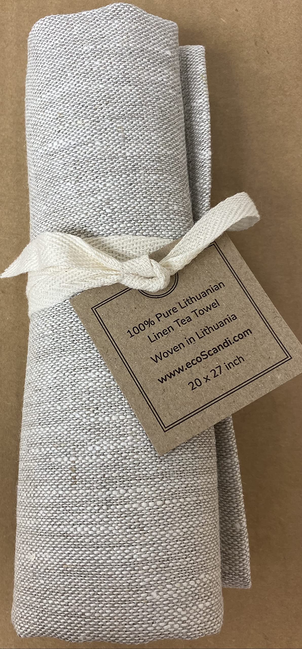 Trendy Tripper 100% Pure Lithuanian Linen Tea Towel Natural White Melange 20” x 27” (Natural White Melange, 1)