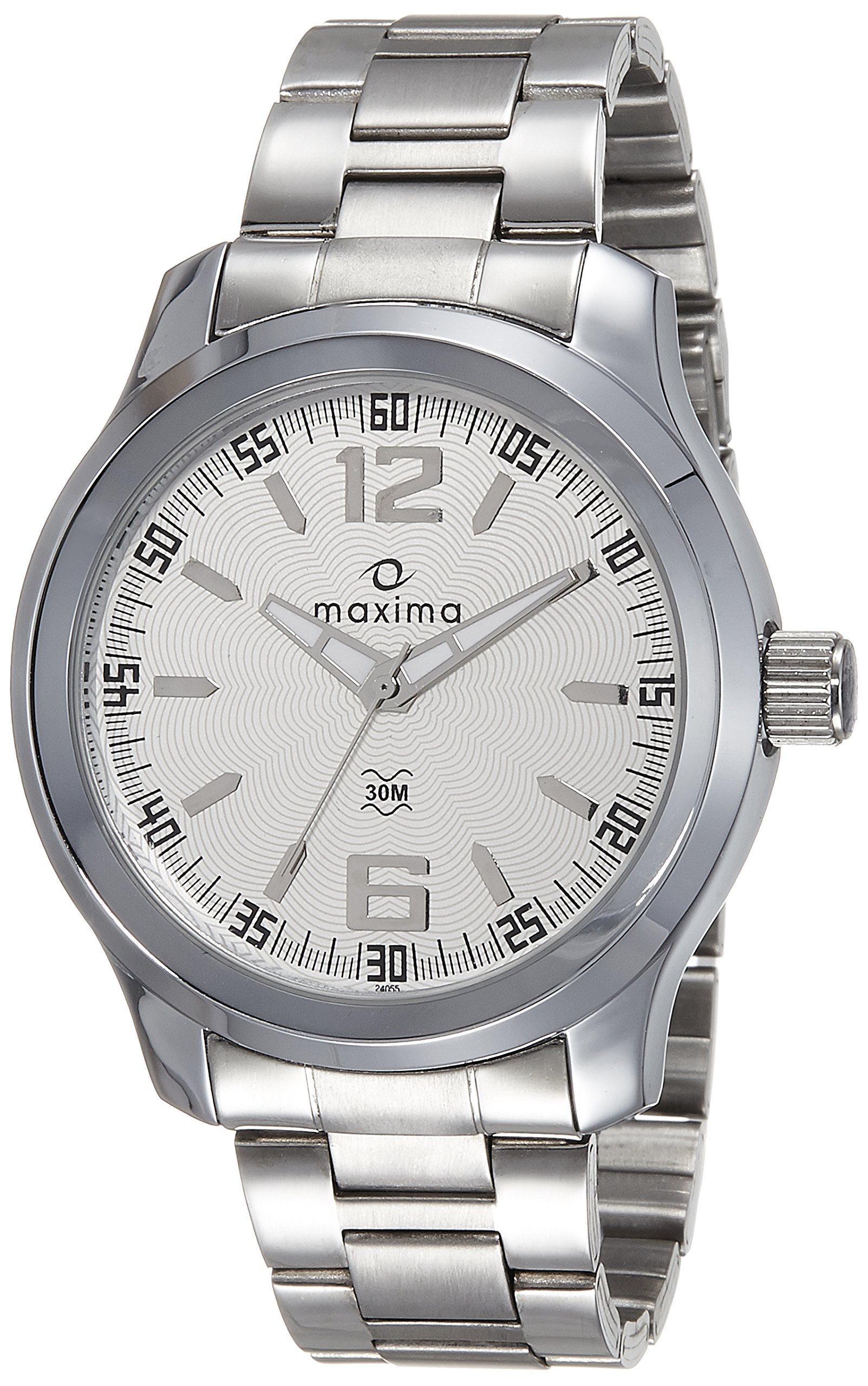 Maxima Stainless Steel Attivo Collection Analog Watch for Men 24055Cmgif, Silver Dial, Silver Band (B00JA6K7JE) Amazon Price History, Amazon Price Tracker