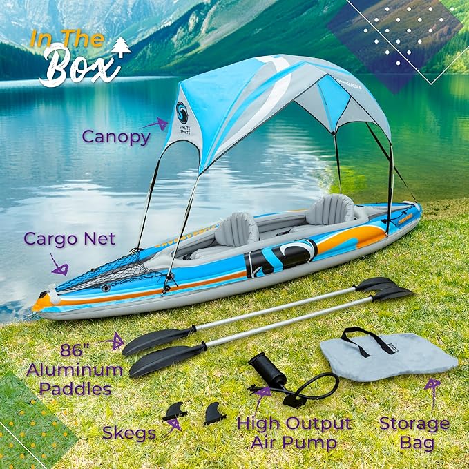 Sunlite Sports Kayak Inflable para 2 Personas con Toldo y Remos miniatura 7