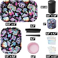 Vista 3 de Little Hippie - Juego de 13 bandejas de metal de aluminio con diseño de hongos trippy