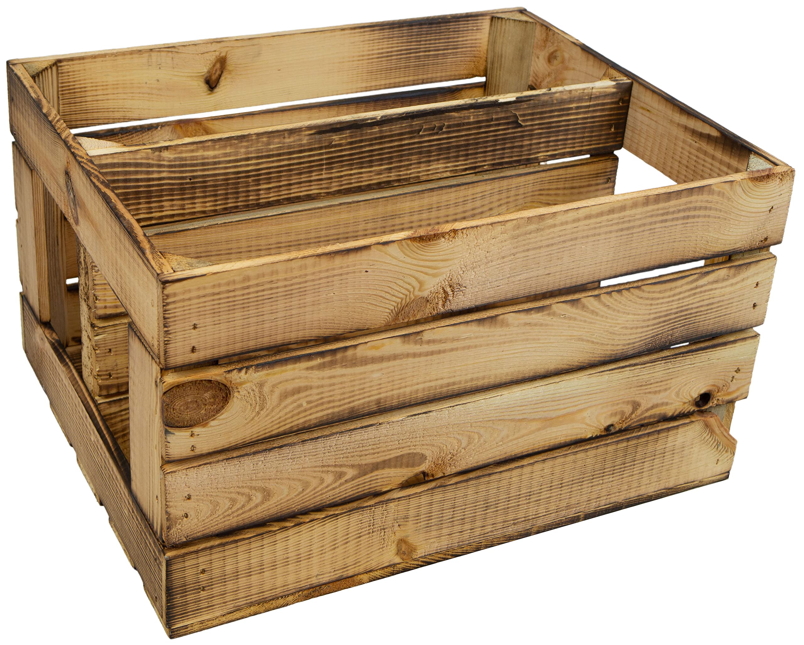 Boekenrek gevlamd - schoenenrek met tussenplank / inzetstuk ca. 50 x 40 x 30 cm / appelkisten houten kisten uit het Altes Land