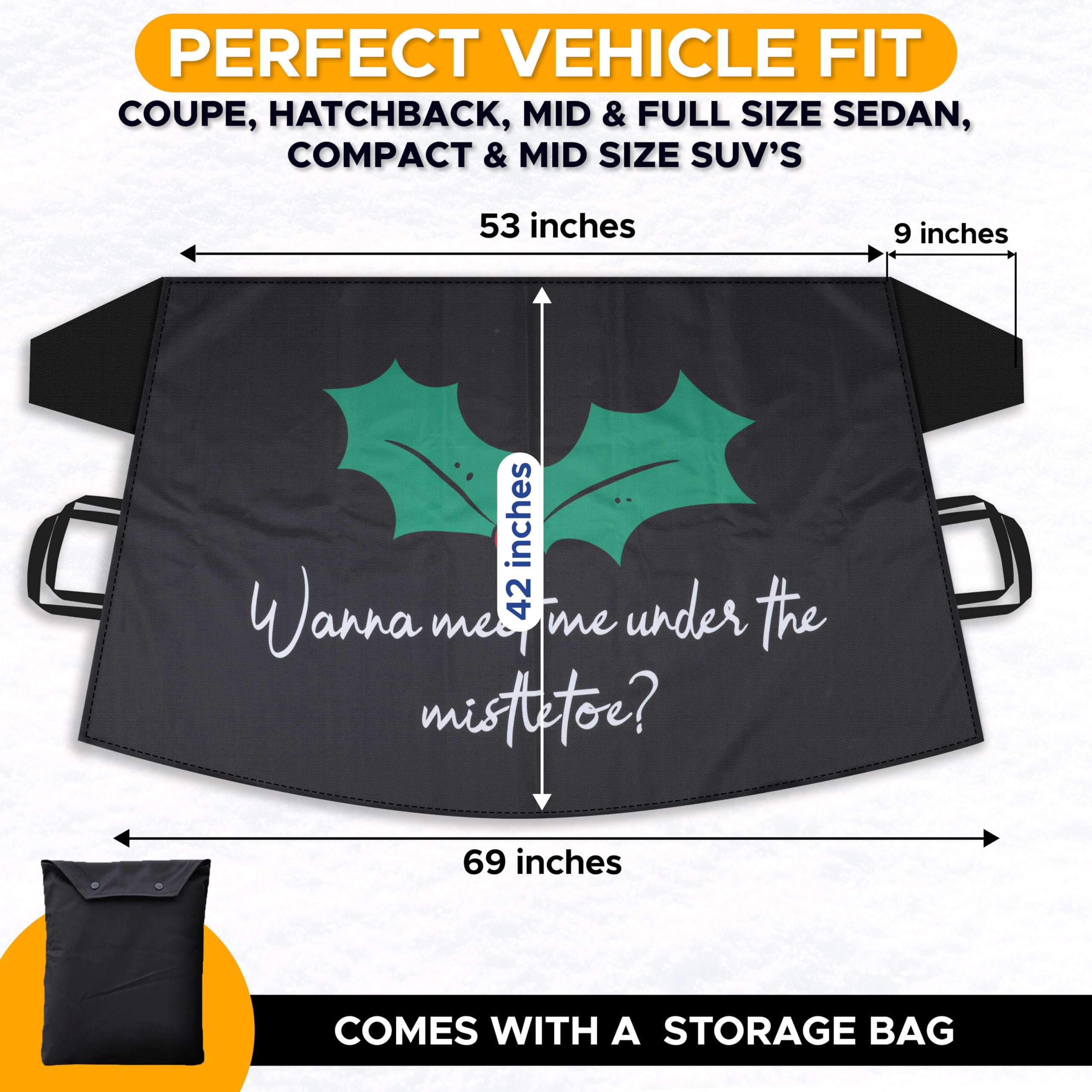 EcoNour Car Windshield Snow Cover For Decor | Reliable 600D Polyester