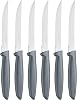 Tramontina Kitchen Knives Set of 6, Serrated Fruit Tomato Cooking Knife, Vegetable Chopper Peeler, Stainless Steel, Multipurpose, Pointed Tip, Grey, 23498654