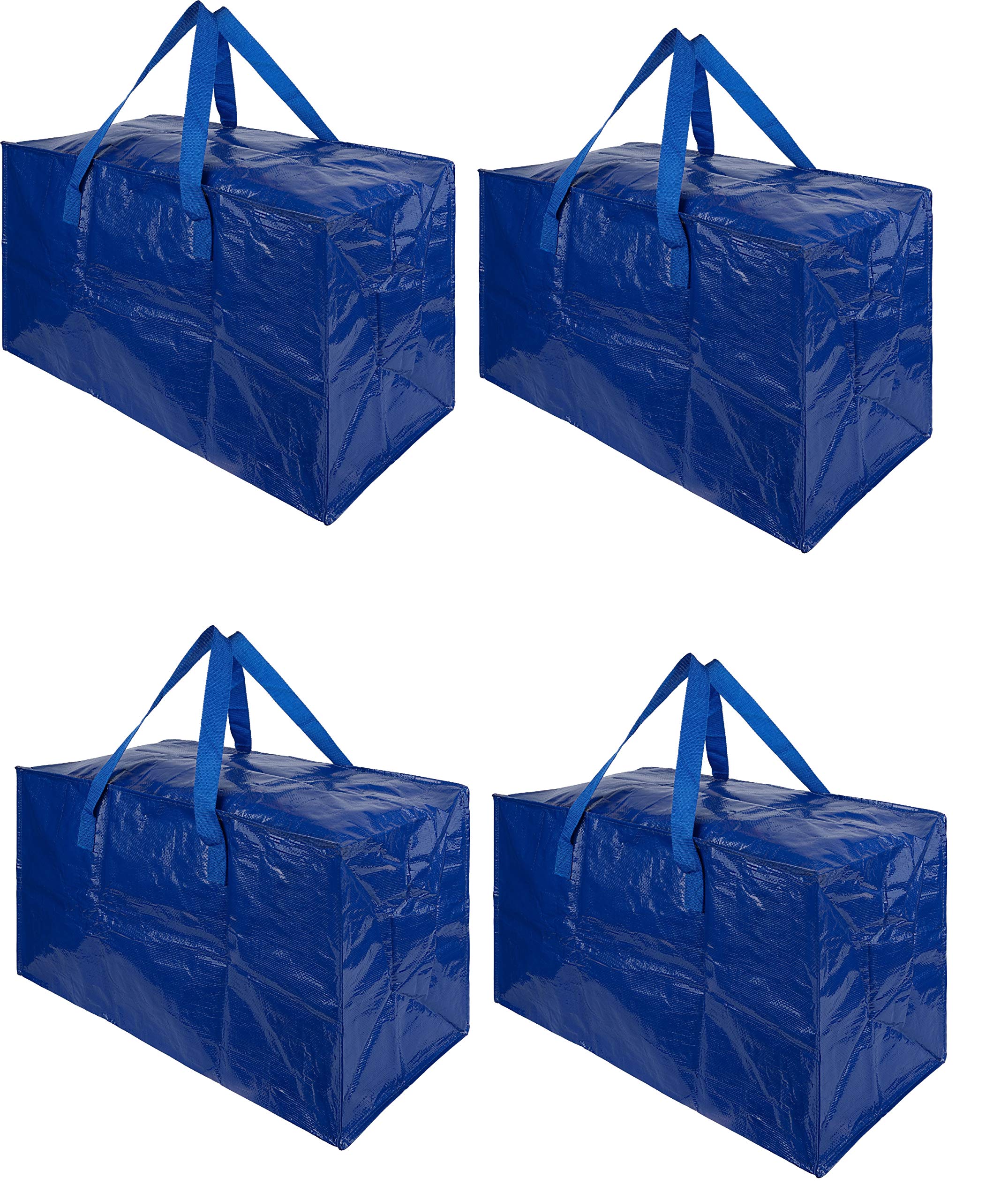 House Goody'sZippered Extra Large super strong Reusable Grocery,Shopping, Moving,Garment Laundry Storage Bags, Compatible with IKEA Frakta Hand Cart. Max. load: 55LB. 20 Gallon. 4-Pack