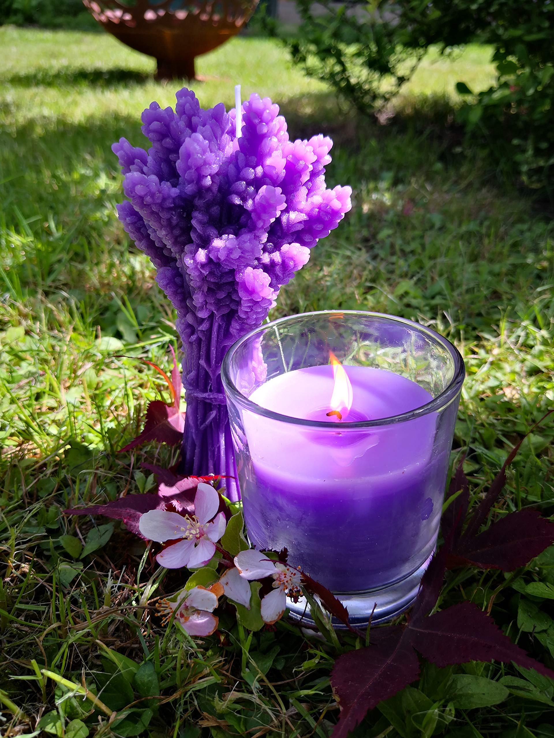 HGD Vaso votivo "Lavanda" grande, cera, color morado
