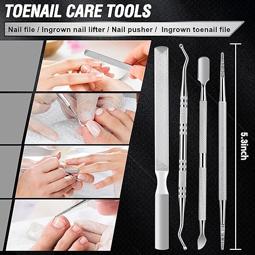 Miniatura 17 de Cortaúñas gruesas para adultos mayores, cortaúñas gruesas para adultos, con mango largo, cortaúñas grandes para uñas gruesas, 7 unidades Negro