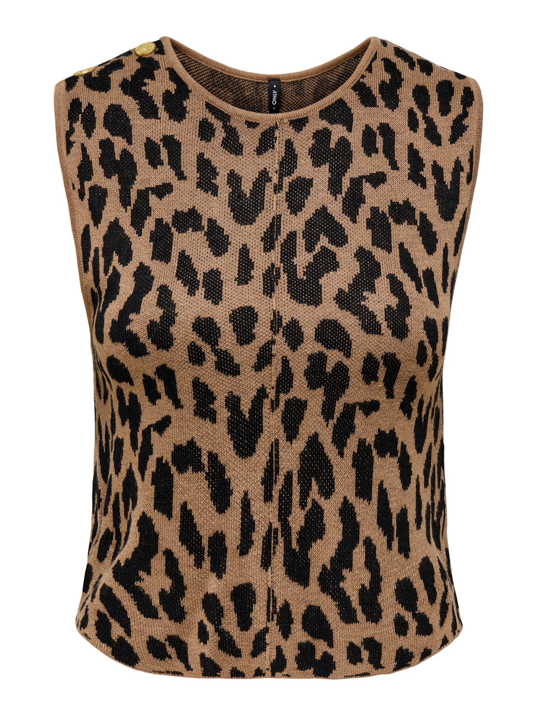 ONLY Damen Onlvienna Sl Jq Leo Tank Top Cc KNT Onlvienna Sl Jq Leo Tank Top Cc KNT (1er Pack)