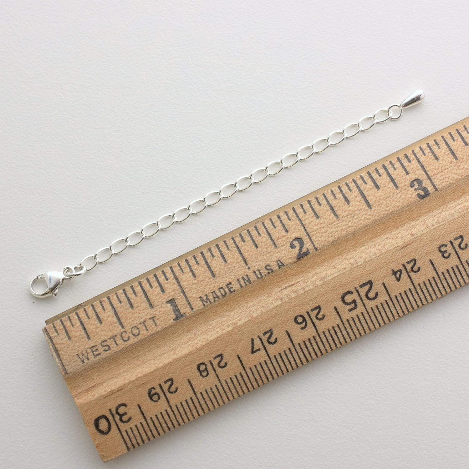 Solid 925 Sterling Silver Necklace Extender With Silver Charm. 3 Inch Interchangeable Jewelry Extender Bracelet Anklet Jewelry - Image 4