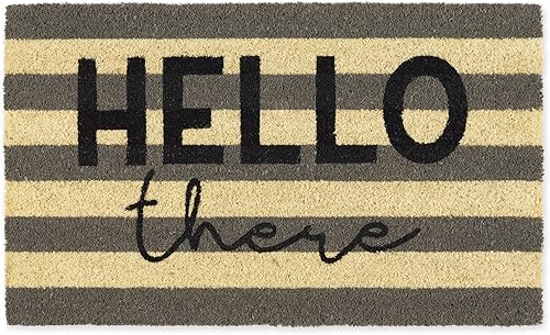 DII Tapete de bienvenida hecho de fibra de coco natural para interiores y exteriores, 18 x 30