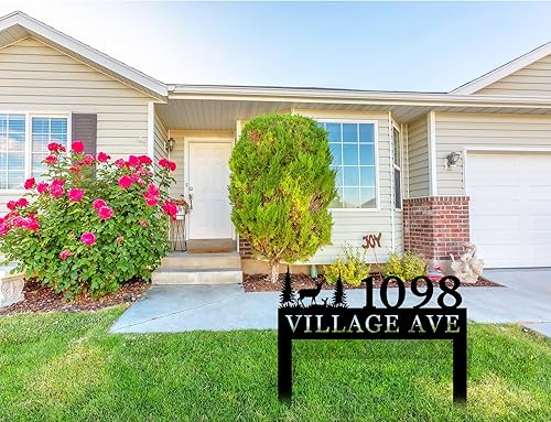 Vista 78 de Custom House Number Address Sign Personalized Metal Address Plaque Personalized Metal Sign Personalized Metal Outdoor Address Name Sign Outdoor Sign