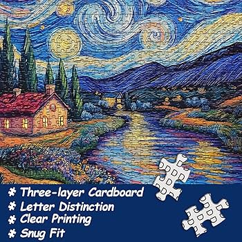 Amazon | 星月夜1000ピースパズル、ゴッホアートジグソーパズル、自然