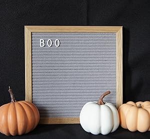 Luv Letters Letter Board 10x10 inch(Grey) Natural Oakwood Frame, Felt Letter Board, Wall Mount, Table Top Display. Home Decor, Office