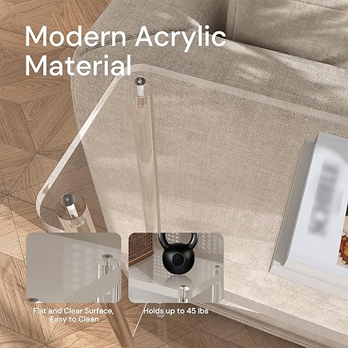 Miniatura 4 de Mesa consola estrecha de acrílico para entrada, 7.6 pulgadas de profundidad x 39.4 pulgadas de ancho x 31.5 pulgadas de alto, patas cilíndricas,