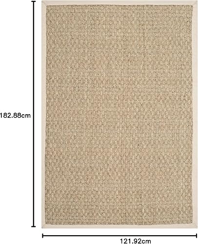 Vista 309 de SAFAVIEH Natural Fiber NF114A - Alfombra de hierba marina, tejido de canasta, con borde, para zonas de alto tráfico, sala de estar, dormitorio, 2