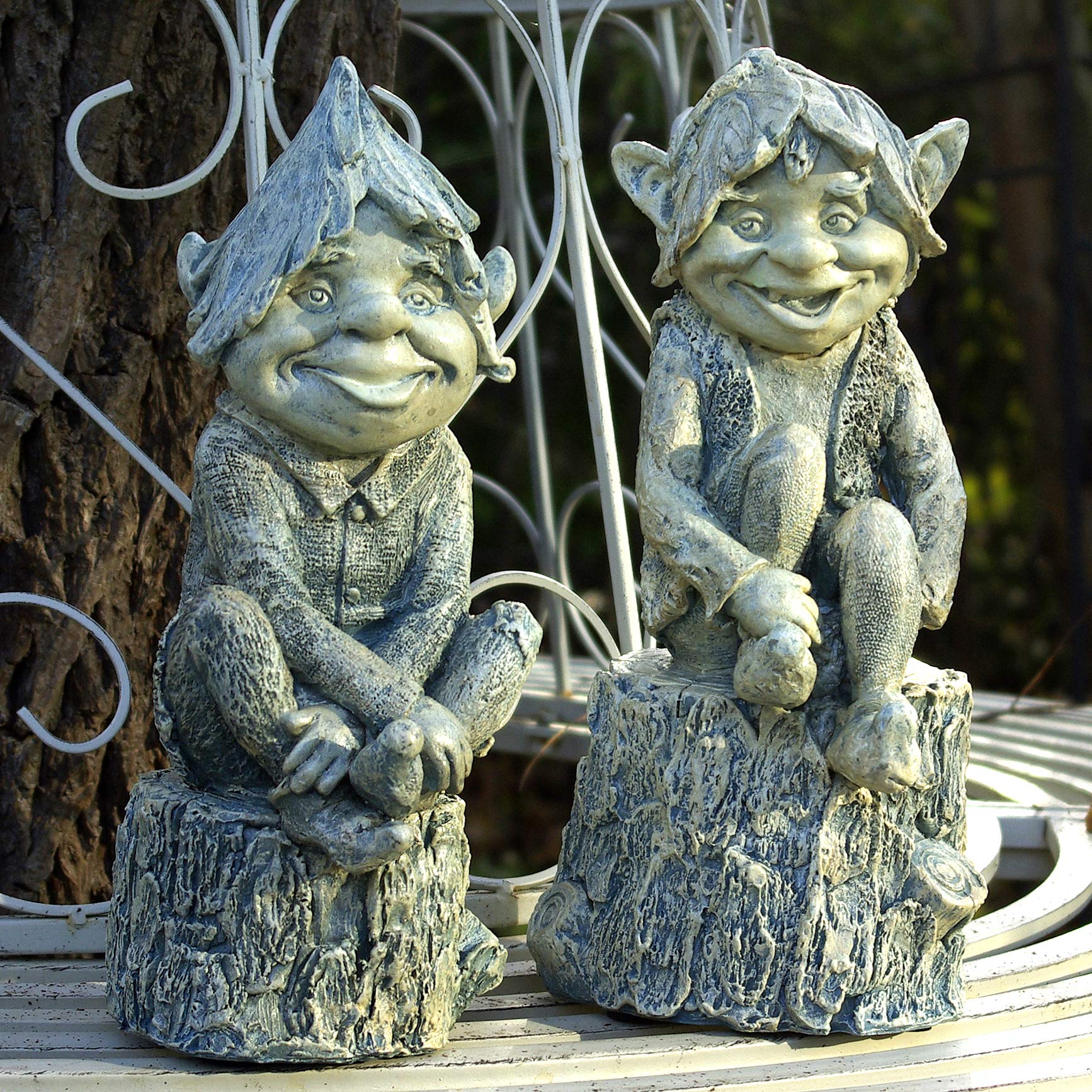 GeKi Trend Gartenfigur Hahn Aus Kunststein, Handbemalt, 33 Cm, Wetterfest