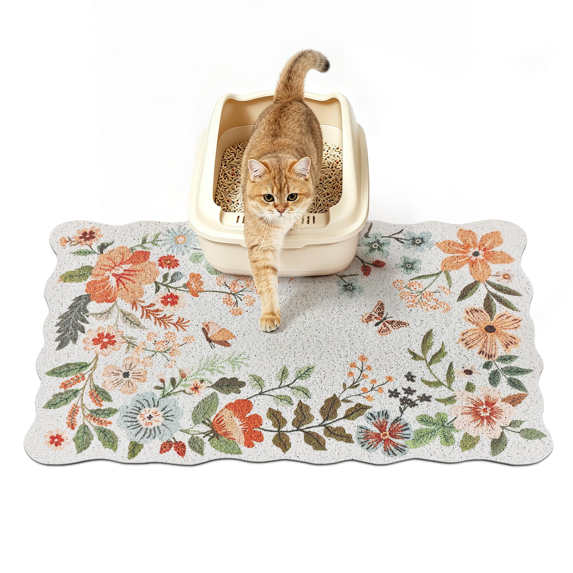 YOSEPATI Cat Litter Mat,60x40cm Small Cute Litter Box Mat, Captures 100%