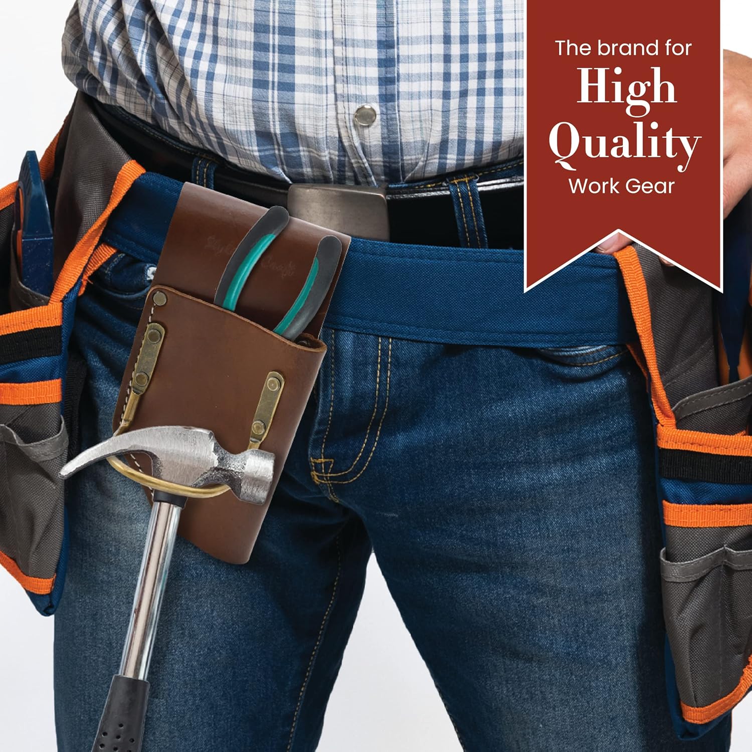Style N Craft Pliers and Hammer Holder, Multi Tool Holder, Full-Grain Leather Tool Pouch