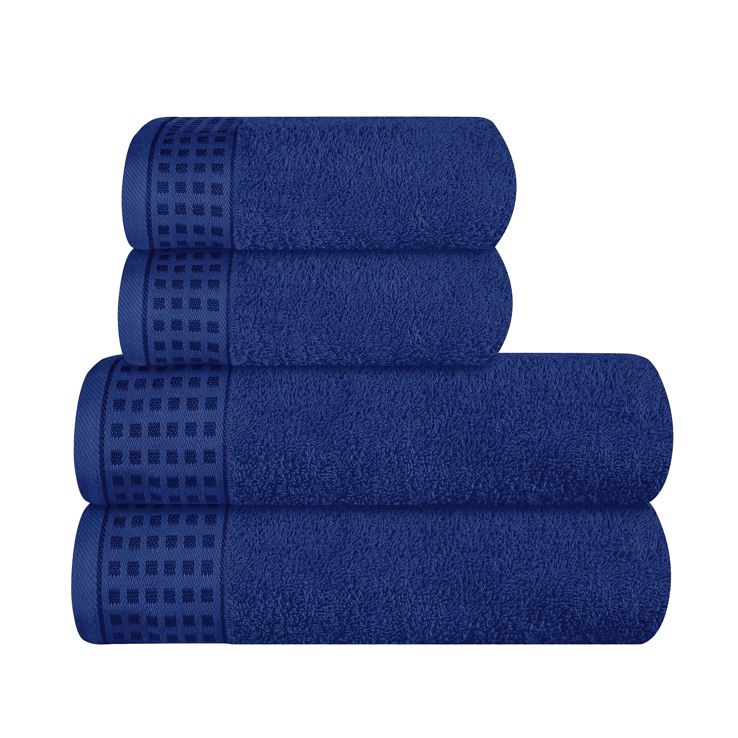 GLAMBURG Ultra Soft Set van 4 katoenen handdoeken, 2 extra grote badhanddoeken van 70 x 140 cm, 2 handdoeken van 50 x 90 cm, voor dagelijks gebruik, compact en licht, bruin