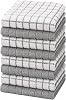 Paños de Cocina Bumble (Paquete de 8), 100% Algodón, 12x12 Pulgadas, Gris, 405 GSM, Suaves, Altamente Absorbentes y Duraderos 1