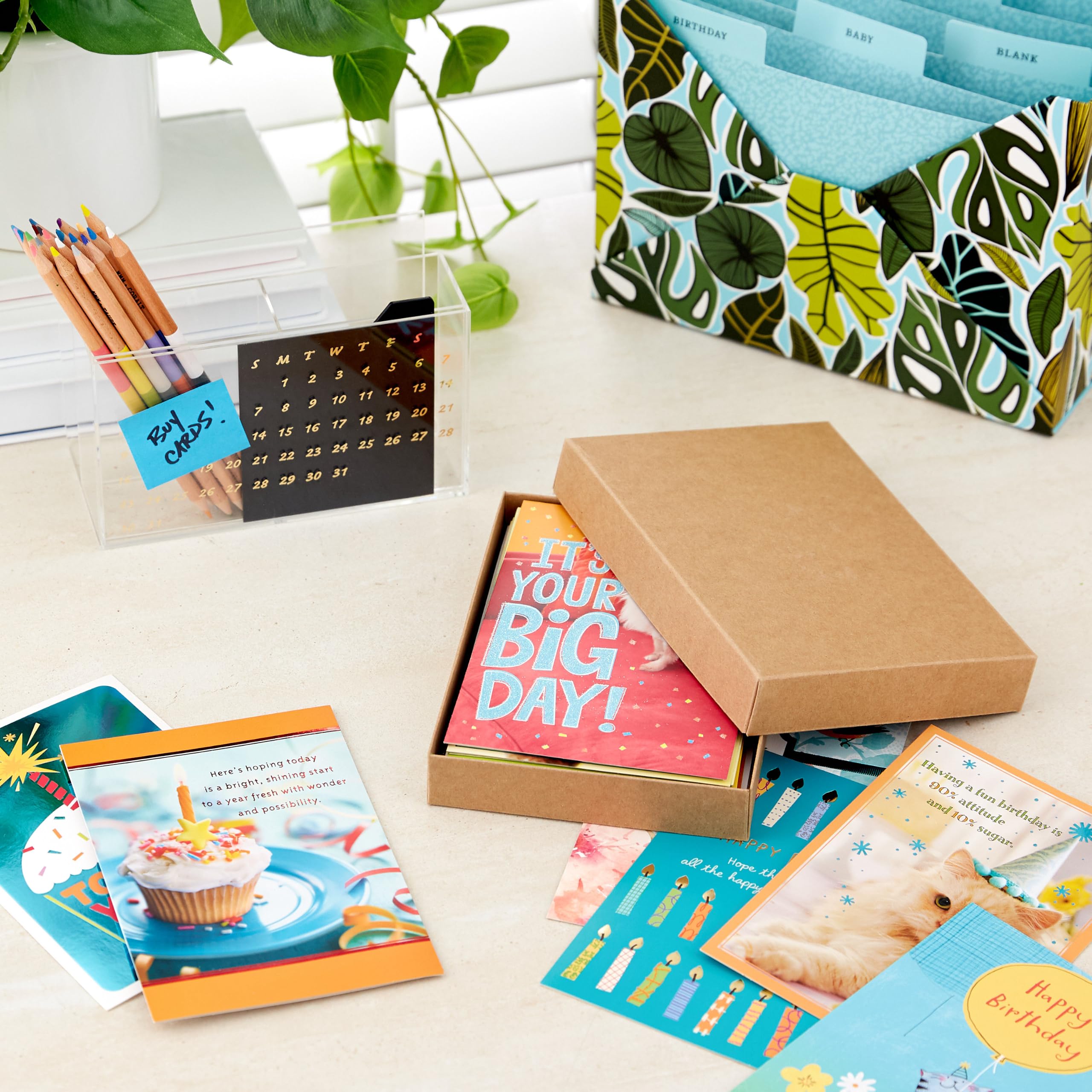 Condition photo showing Good Condition for hallmark birthday cards assortment, 20 cards (missing 3) **with envelopes (refill pack for hallmark card organizer box)