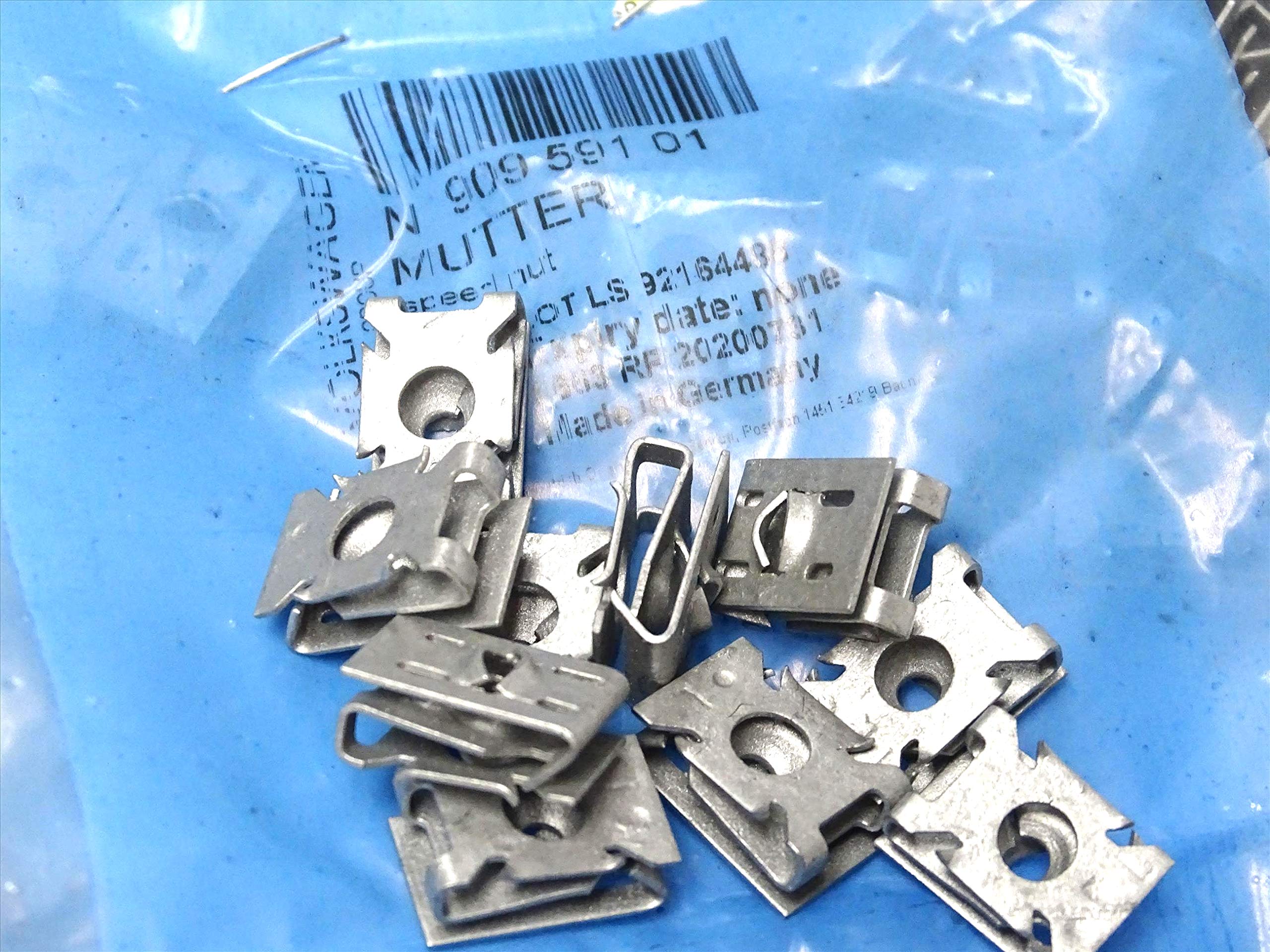 10x GENUINE WHEEL ARCH UNDER TRAY GRILLE M5 METAL SPEED NUTS FOR VW FOR AUDI SKODA SEAT ALL MODELS 5X16,5X11 N90959101