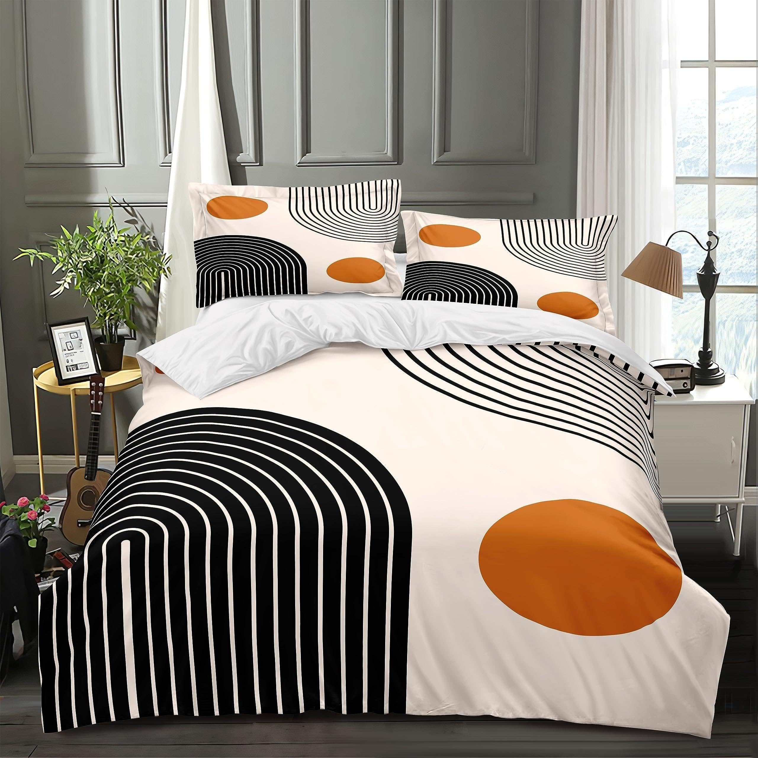Parure de couette abstraite respirante avec housse de lit confortable