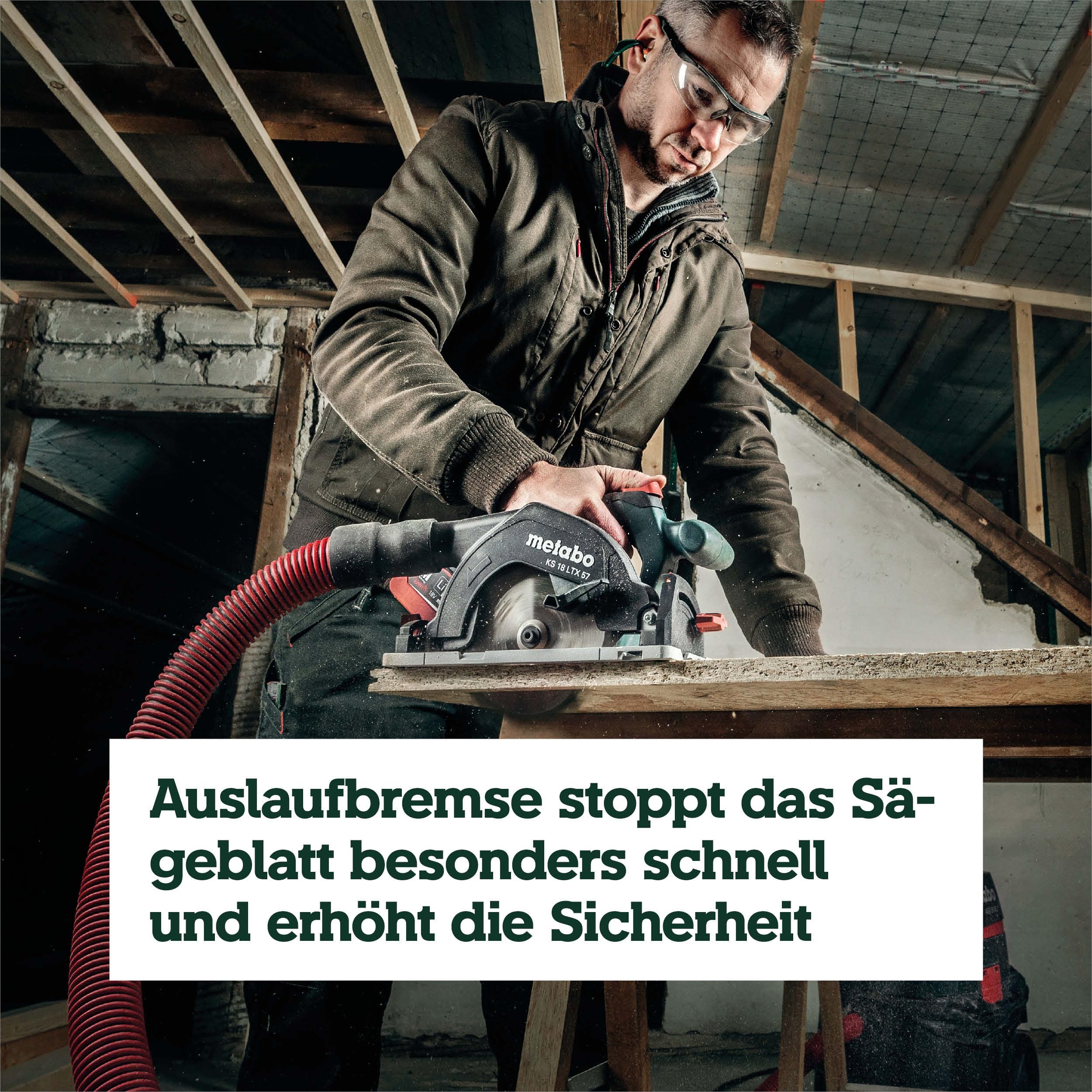 metabo Akku-Handkreissäge KS 18 LTX 57, 18V Elektrische Holz-Kreissäge