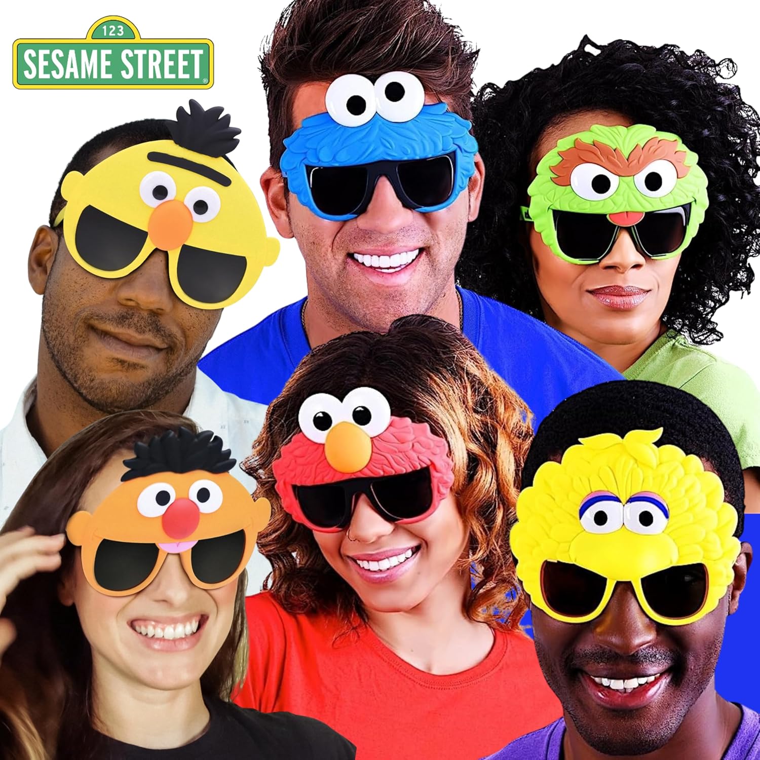 Sun-Staches Official Sesame Street Sunglasses | Ernie, Bert, Elmo, Cookie | Costume Accessory Mask | One Size Fits Most - Image 4