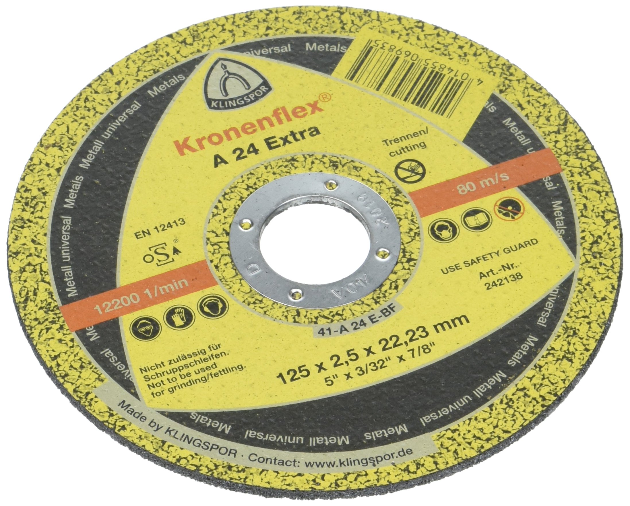 A 24 EX - Disco de tronzar metal, paquete de 25 unidades