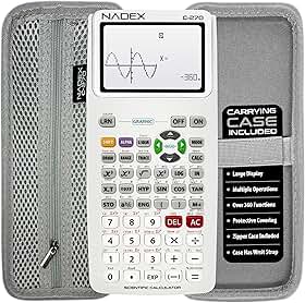 Calculadora científica com gráficos, inclui estojo de transporte, para estudantes universitários e secundários, cálculo, álgebra, geometria, trigonometria, estatística, física, química, branca
