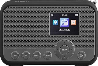 SANGEAN WFR-39 – Kompaktes, portables Internet-Radio mit WiFi, Musik-Streaming, DAB+/FM - Einfache Bedienung via Control-App, Grau-Schwarz