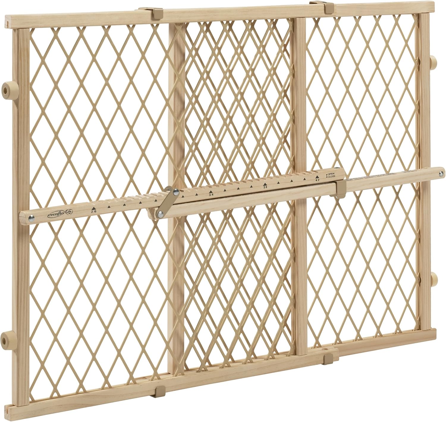 Evenflo Position & Lock Adjustable Wood Baby Gate, 4 PK, Natural