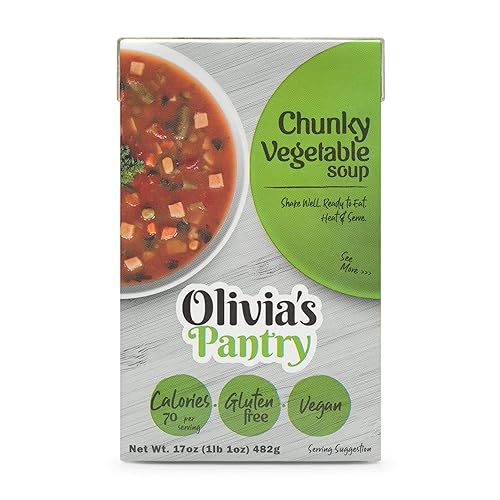 Miniatura 8 de Olivia's Pantry - Sopa Minestrone con verduras saladas, pasta y frijoles - Listo para comer  Agite bien y caliente y sirva  Bajo en grasa, 120 cal