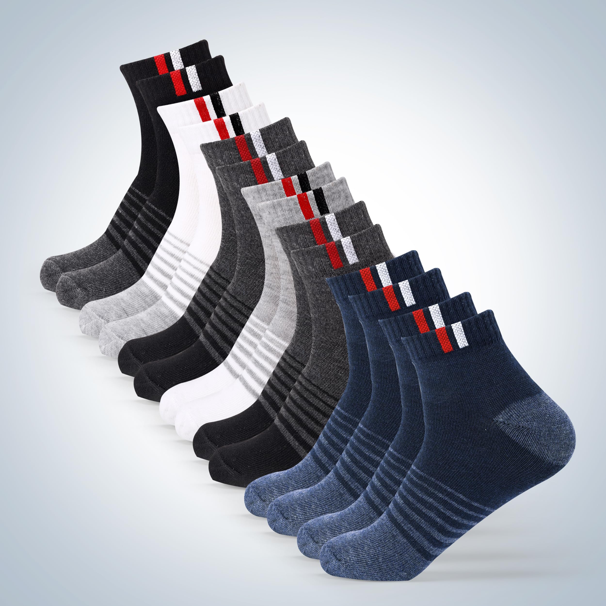 RECKZOZ Men's Comfort Ankle Socks - Classic Comfort for Everyday Well-being, Supreme Foot Support, Lasting Durability, and Stylish Versatility (Pack of 7)-picture-11