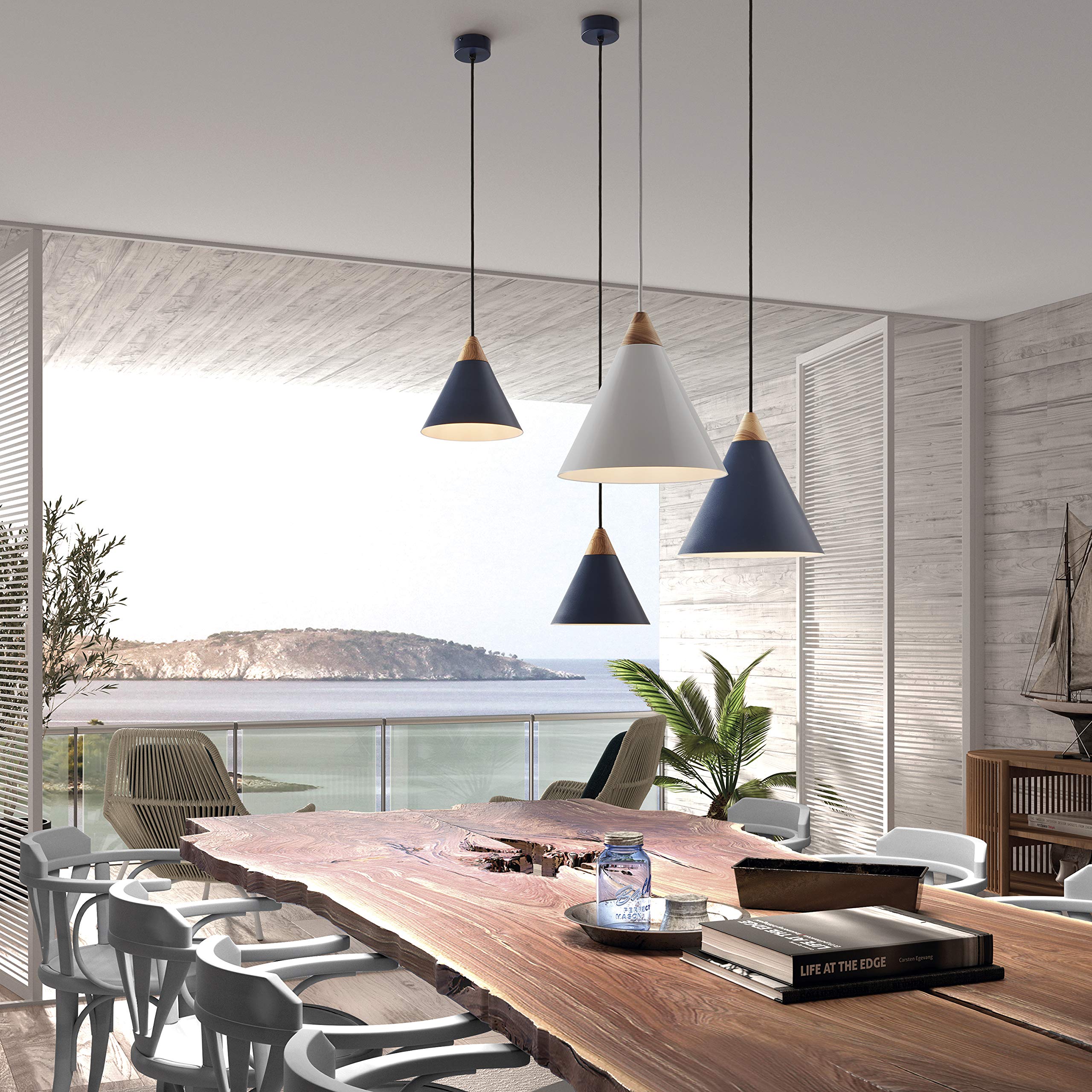 Lampada a Sospensione ODA - Lampadario per Cucina e Bagno - E27 - Lampada Sospesa