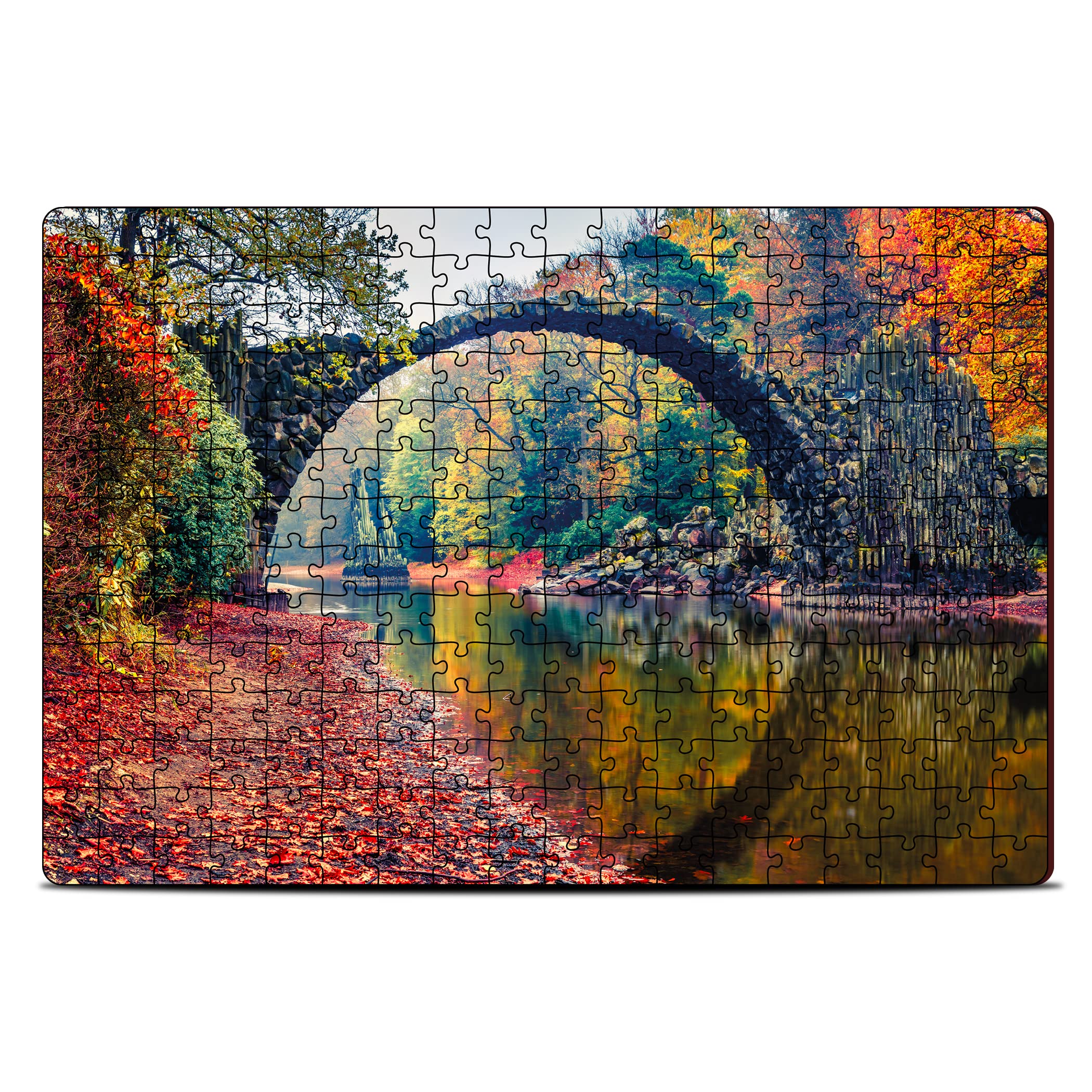 Mini Leaves 252 Piece Wooden Puzzle for Kids & Adults - Kromlau Park, Saxony Germany Jigsaw Puzzle - Fun & Challenging Gift for Adults and Kids - Safe & Durable Educational Games & Puzzles (B09P7M6RMQ) Amazon Price History, Amazon Price Tracker