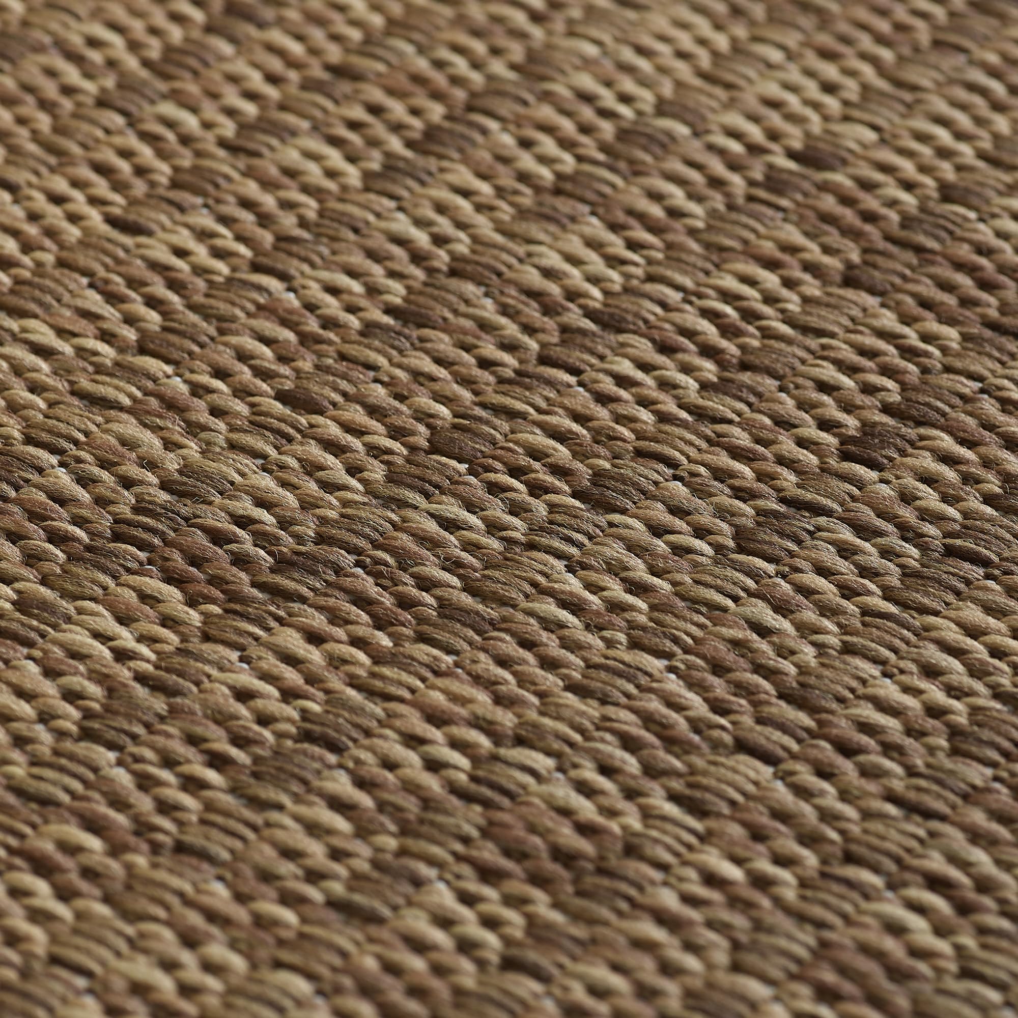 Carpettex In & Outdoor Teppich Wetterfest 200x300 (200 x 290 cm) Braun - Sisal Optik Balkon Teppich Waschbar, Wasserfest und Flachgewebe - Ideal als Teppich für Küche, Terrasse, Garten und Camping