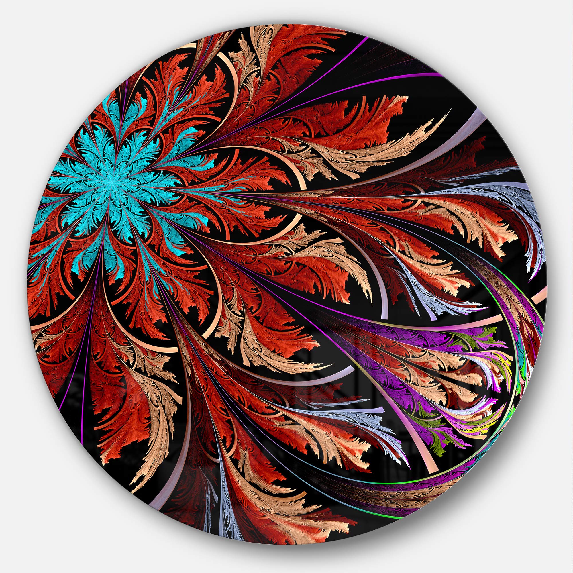 Amazon.com: Designart Fractal Flower in Dark Red Digital Floral