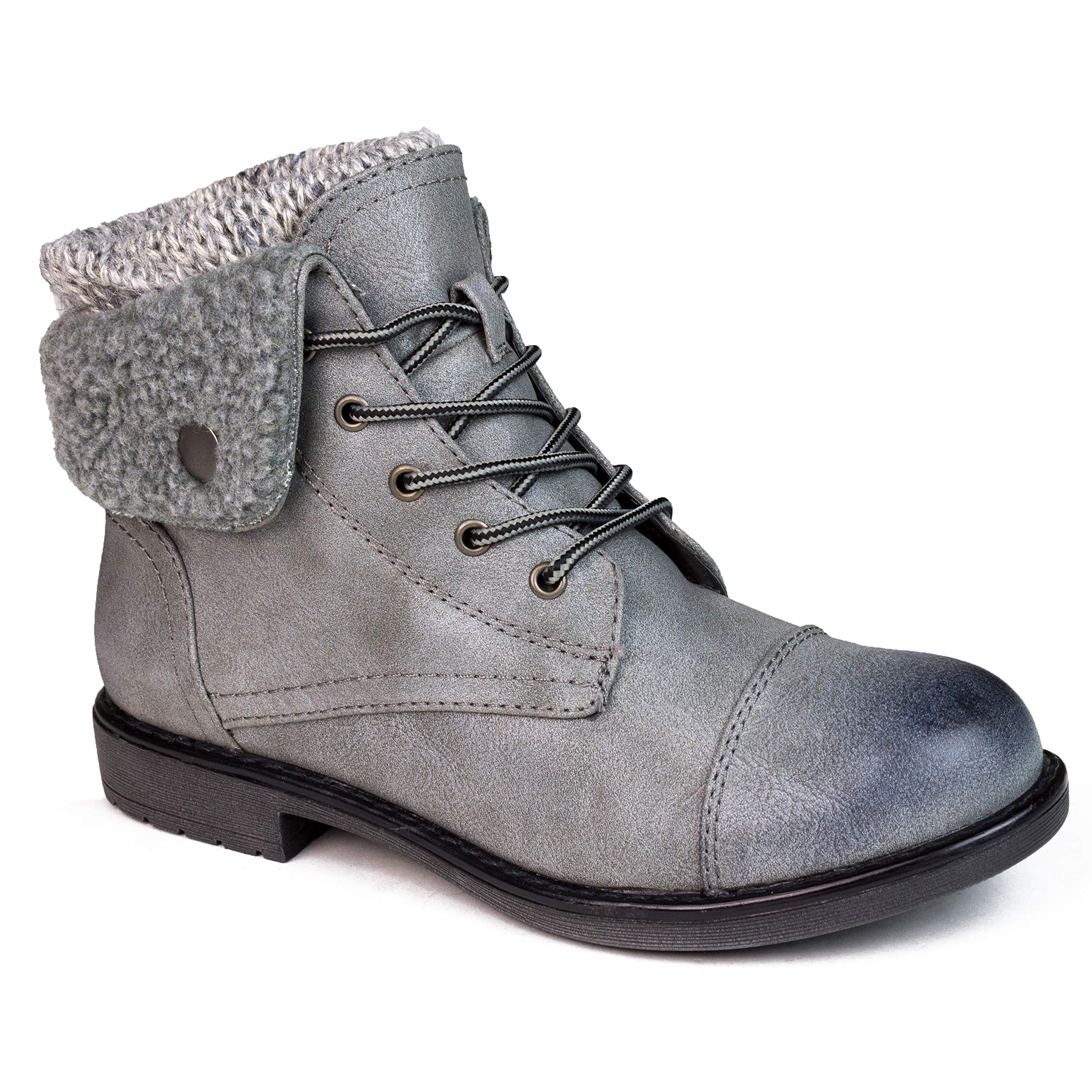 CLIFFS BY WHITE MOUNTAIN Women's Duena Hiking Style Boot, Lt Grey/Burnished/Fab/Fleece, 9 Wide