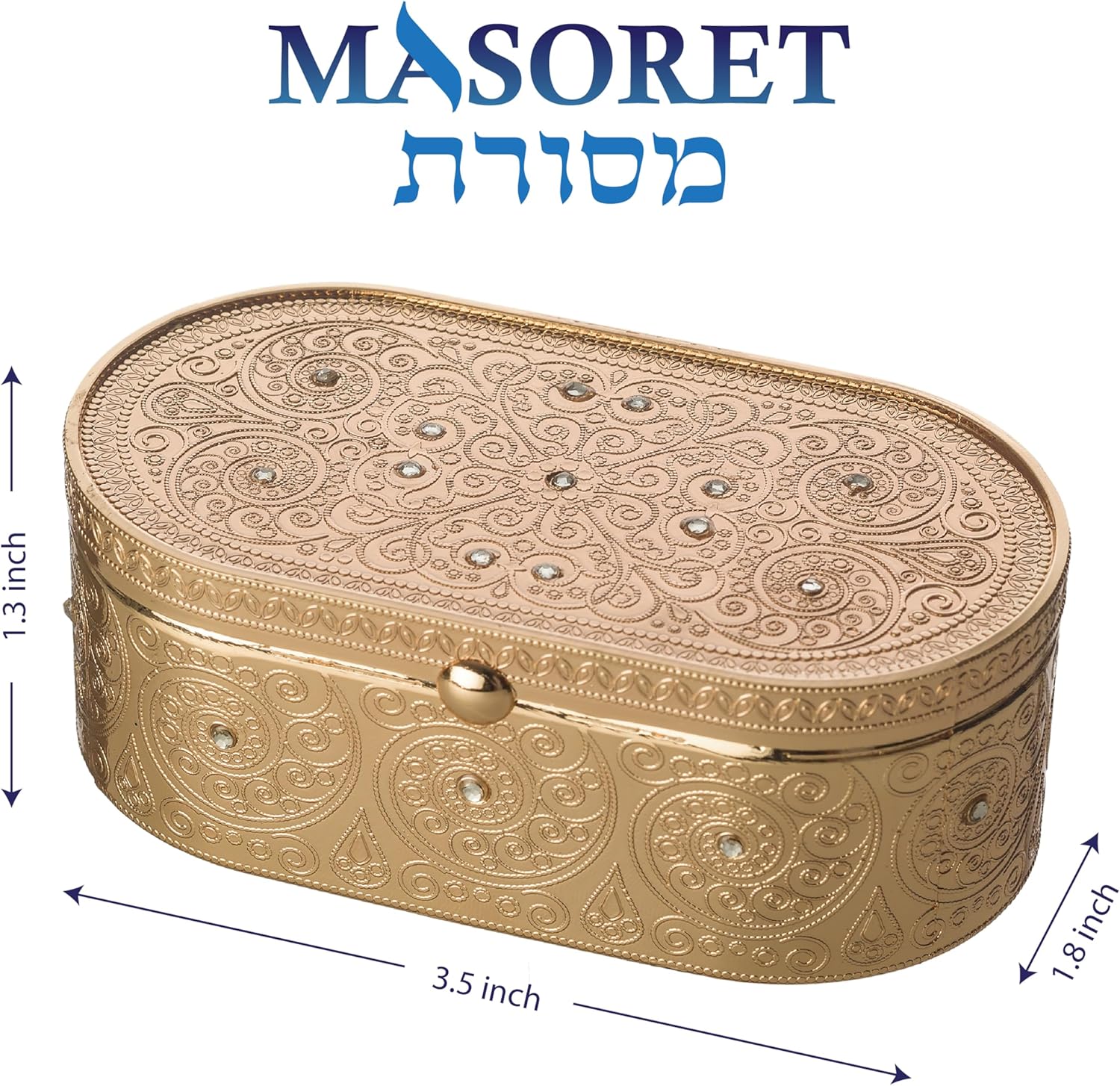 Metal Travel Size Candlesticks with Cover Inlaid with Stones 1.6 * 3.5 Inch - Filigreen Jewish Shabbat Metal Travel Candle Holders