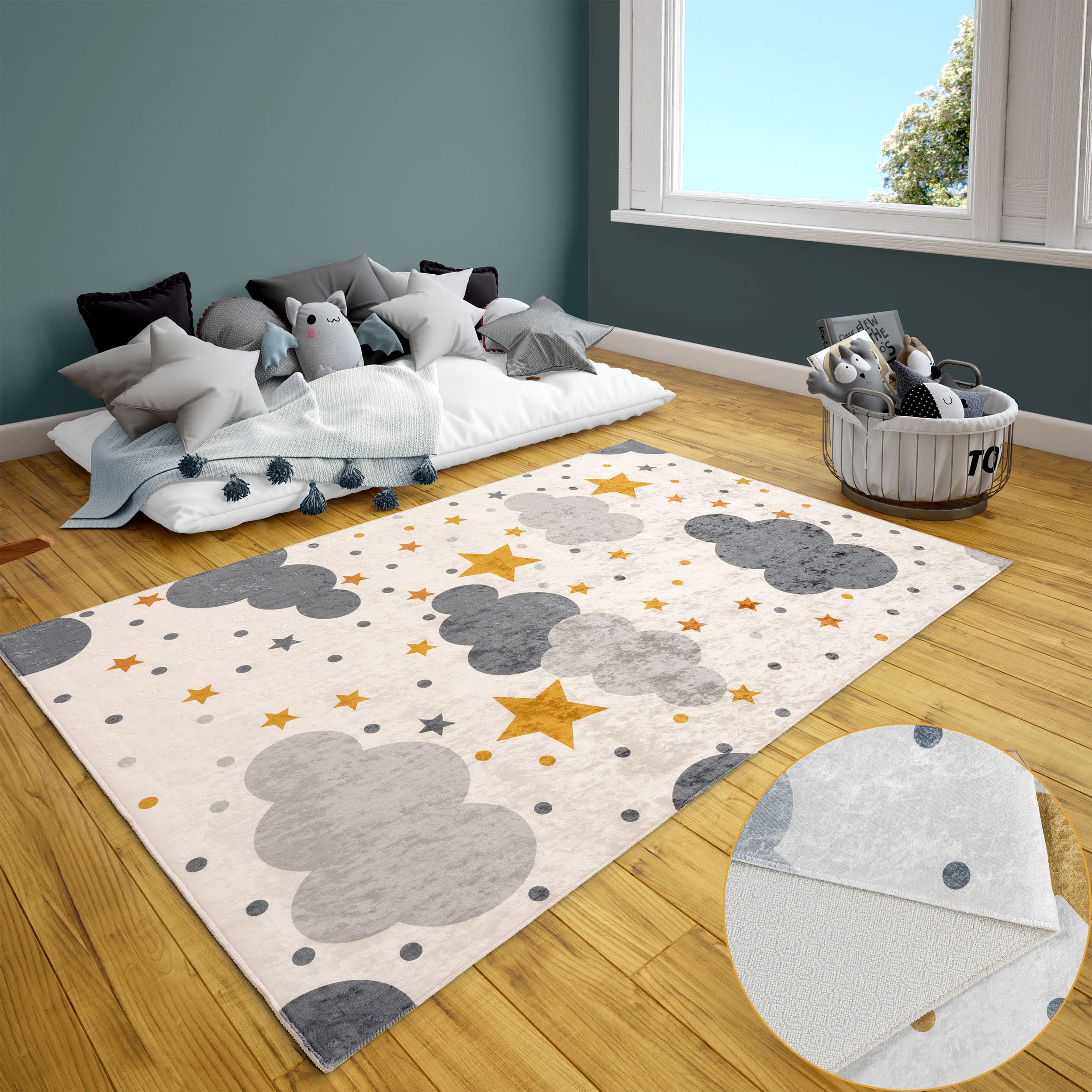 WREWING Ozean-Tiermatte, Ca. 50x89 Cm – Rutschfest, Superweich & Waschbar | Perfekt Für Kinderzimmer & Spielzimmer