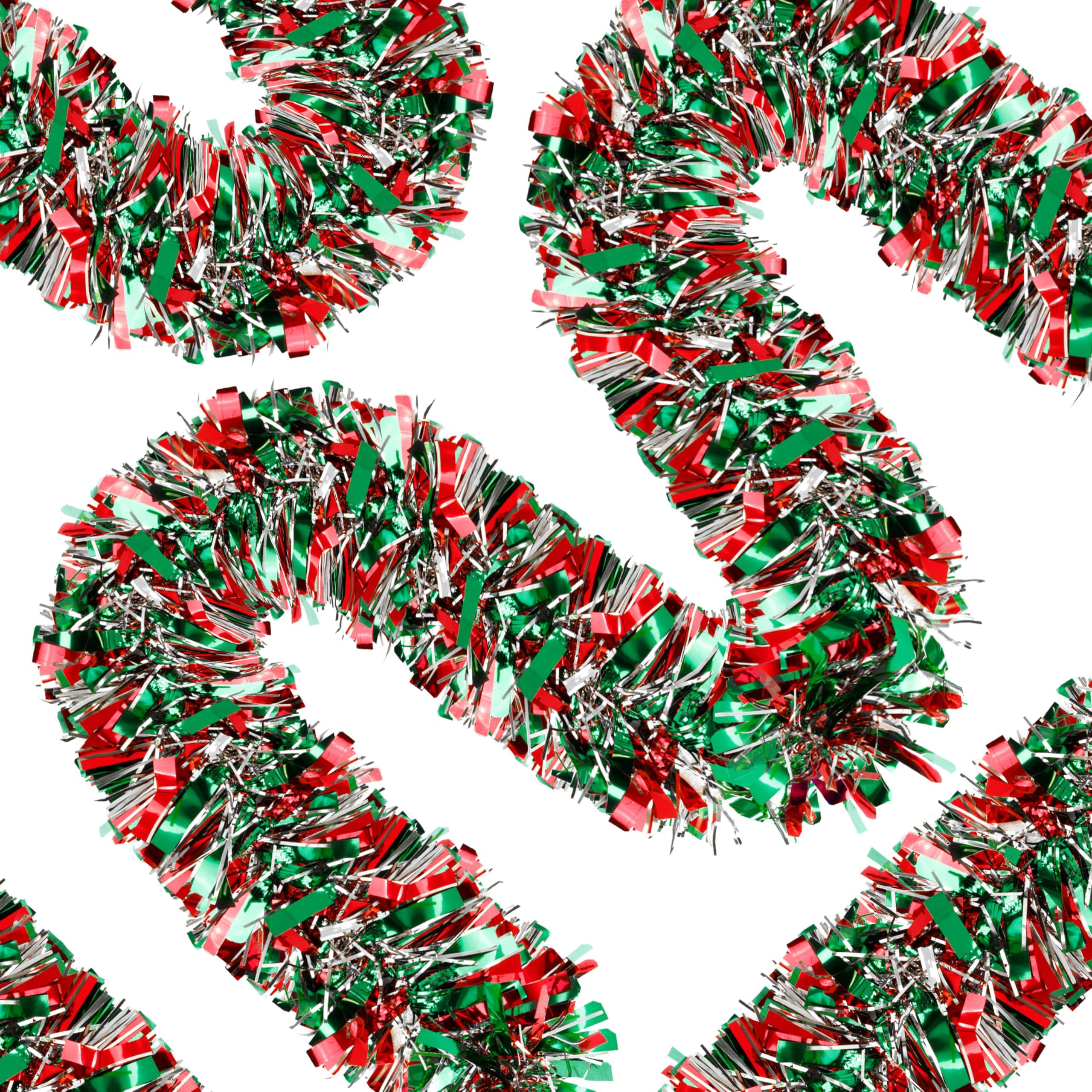 70 Ft Christmas Tinsel Garland Metallic Tinsel Twist Garland Glitter Christmas Tree Hanging Decorations New Year Party Birthday Holiday Indoor Outdoor Supplies (Mix 1)