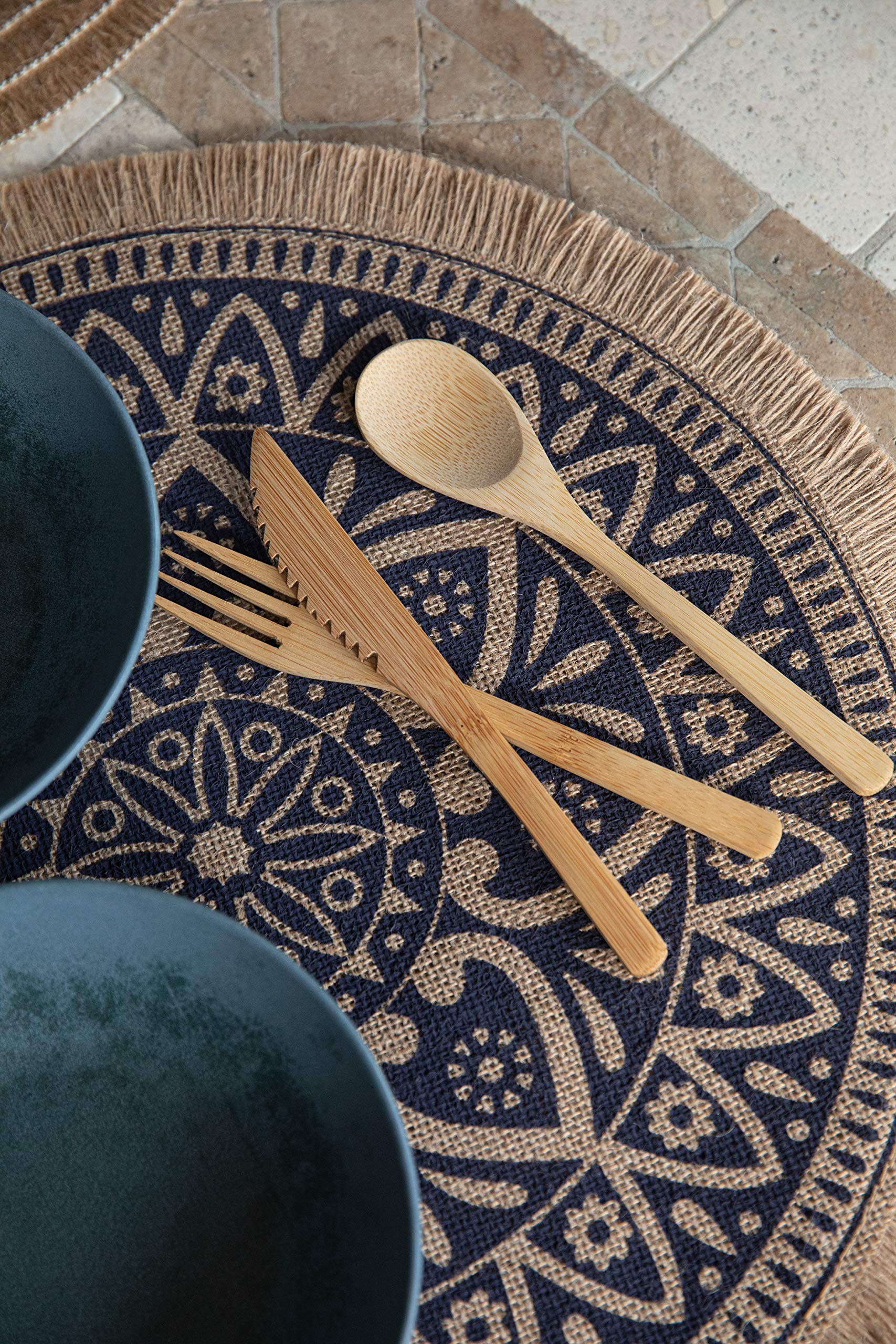 Creative Tops - Sets de Table Ronds en Jute, Motif Mandala, 41 cm, Lot de 4