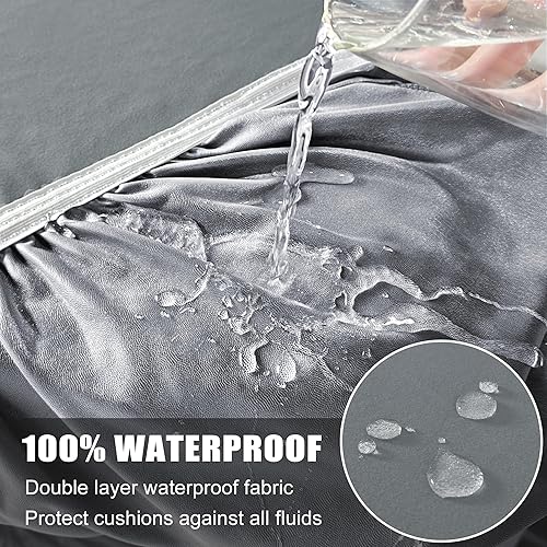 Miniatura 2 de Fundas de cojín 100% impermeables, fundas de asiento de silla, fundas elásticas de cojín de sofá, fundas protectoras reversibles para mascotas,