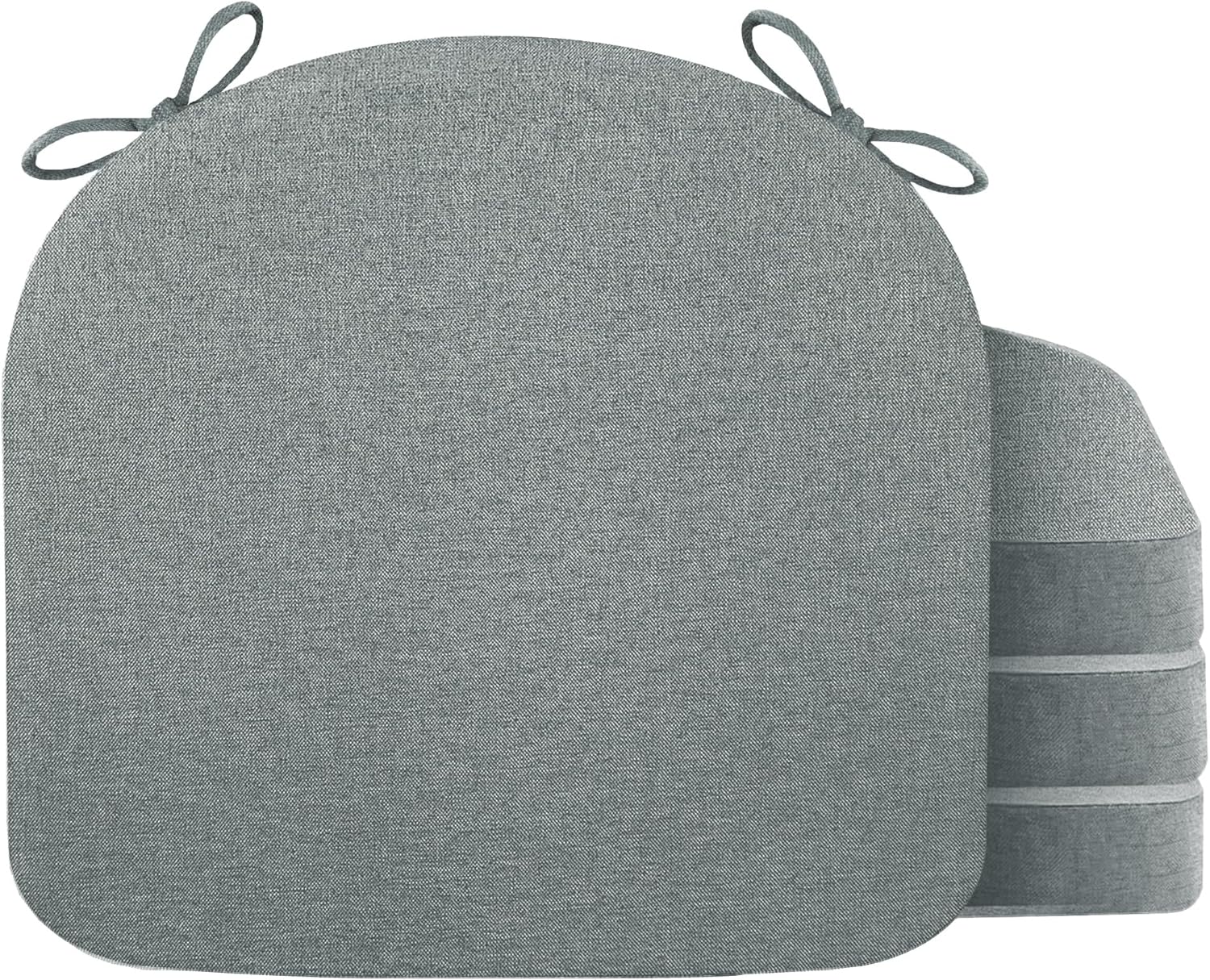 Chair Cushions for Dining Chair Seat Set of 4, Memory Foam Chair Pads Help You Relief from Sedentary Discomfort in The Office or Kitchen and Dining Rooms(17" x 16" x 2.5", Dark Grey)