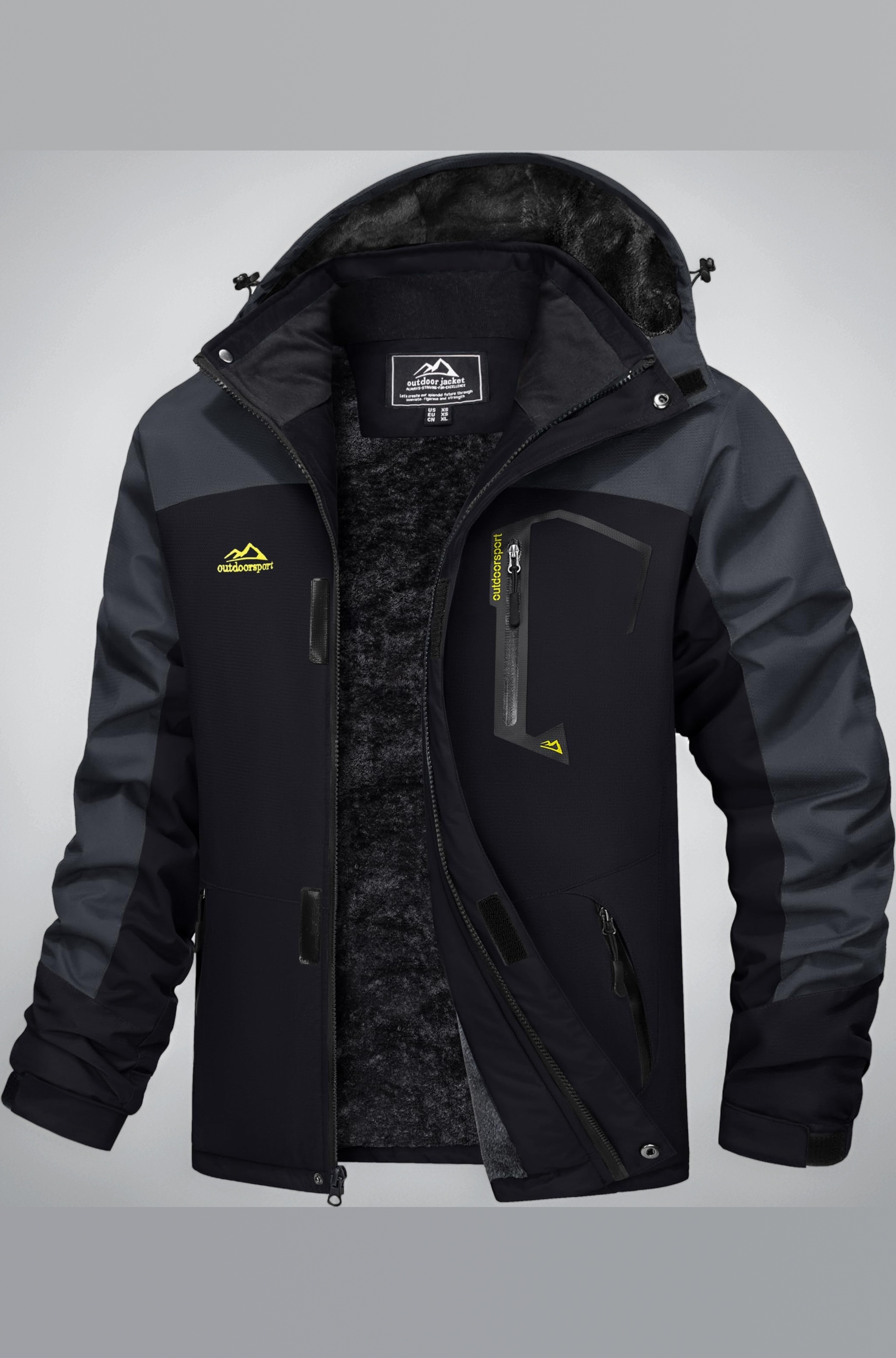 Men's Winter Coats Waterproof Ski Snow Jacket Warm Fleece Jacket Parka Raincoats With Multi-Pockets