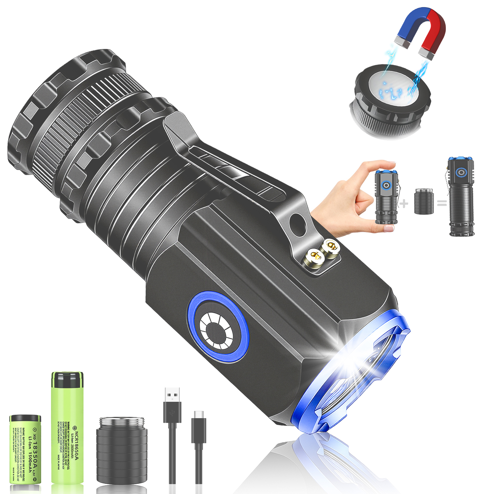 Amazon.co.jp: LED 懐中電灯 超小型 軽量 ハンディライト 2500lm Type