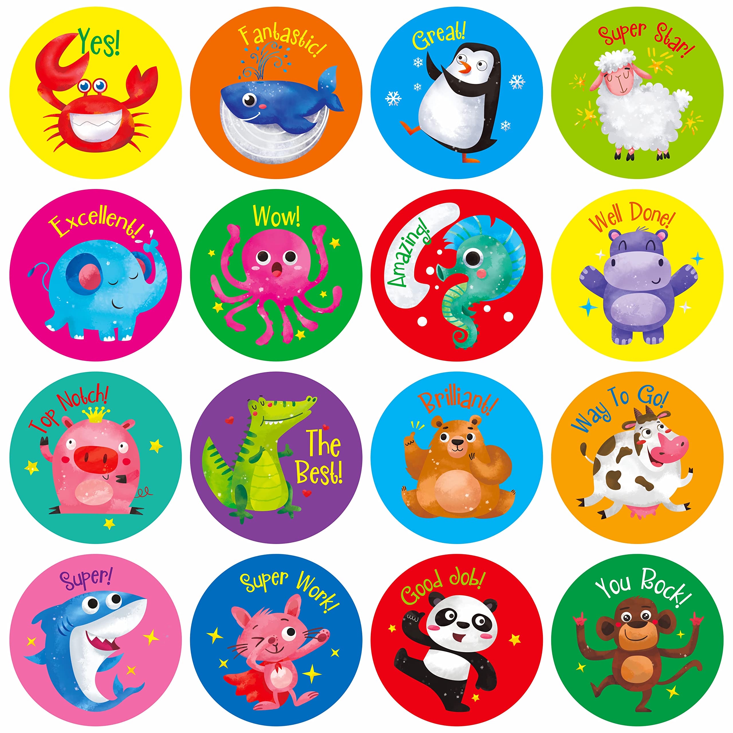 1000 Adesivi Animali Per Bambini - Rotoli Adesivi Rotondi Per Ricompense, Scuola E Feste - Foto 9